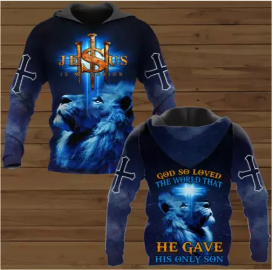 Discover JESUS CHRIST GOD SO LOVED THE WORLD THAT HE GAVE HIS ONLY SON JOHN 3D HOODIE