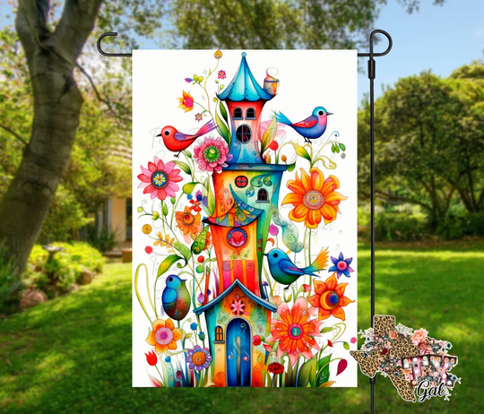 Discover Whimsical Bird Houses Garden Flag