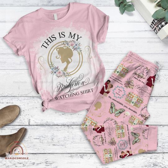 Discover Bridgerton Pajamas Set, Spill The Tea Lady Shirt, Bridgerton Movie Pajamas Pants, Historical Drama Holiday Pajams