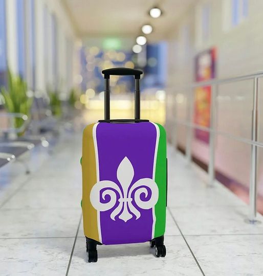 Discover Mardi Gras Fleur de Lis Luggage Cover