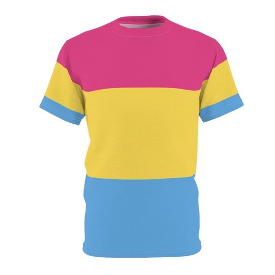Discover Bold and Proud - Express Your Pride with our Pansexual Wide Stripe 3D Shirt