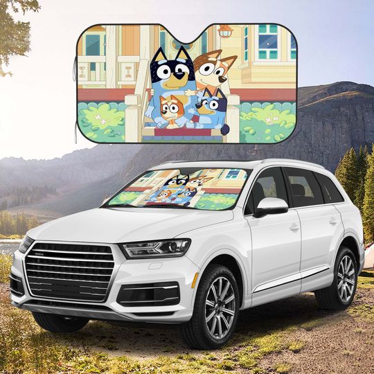 Discover Personalized BlueyDad Car Windshield Sun Visor Custom Cute Windshield