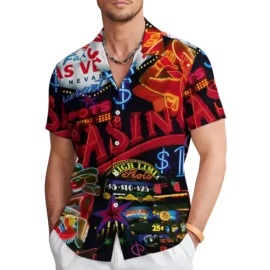 Discover Mens Hawaiian Shirts Aloha Floral Casual Beach Stag