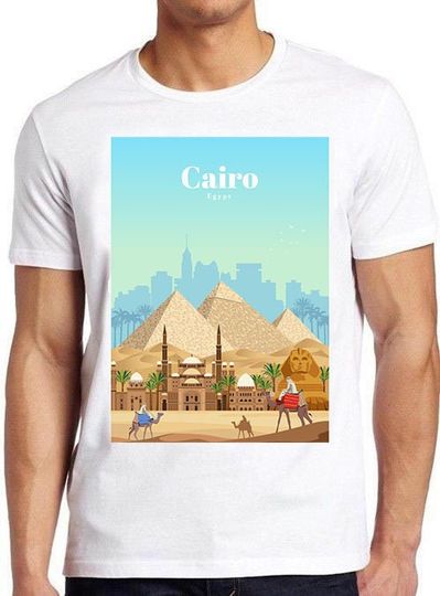 Discover Cairo Egypt Egyptian Pyramids Sphinx Travel Souvenir Desert Scene Funny Meme Gift T Shirt