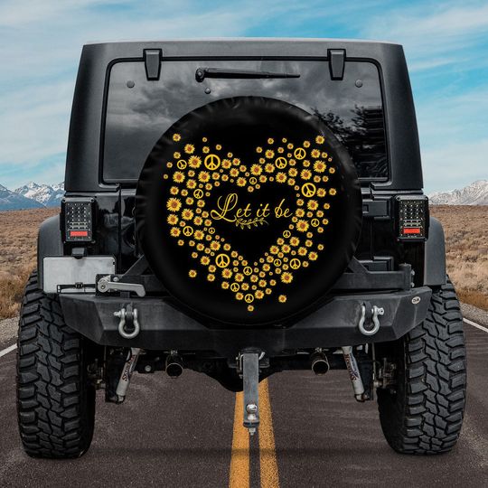 Discover LIB Sunflower Heart Spare Tire Cover With Or Without Camera Hole