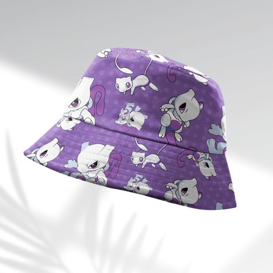 Discover PKM Mew Mewtwo Bucket Hat, Anime Bucket Gifts