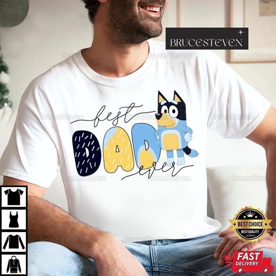 Discover Blue Best Dad Ever Shirt, Blue Dog Dad Shirt
