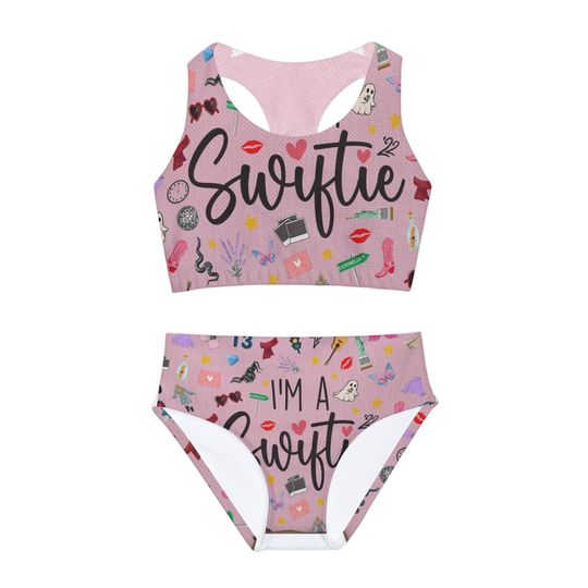 Discover I'm a taylor version in Pink Girls Two Piece Swimsuit