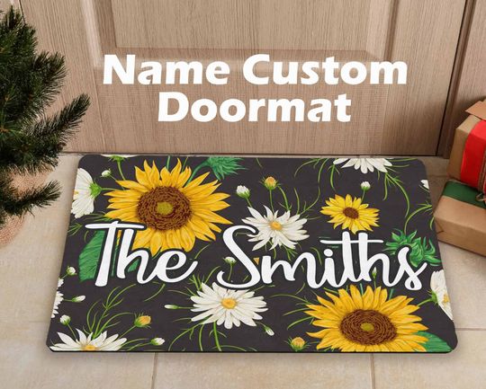 Discover Custom Door Mats, Last Name Doormat, Housewarming Gifts, Porch Decor