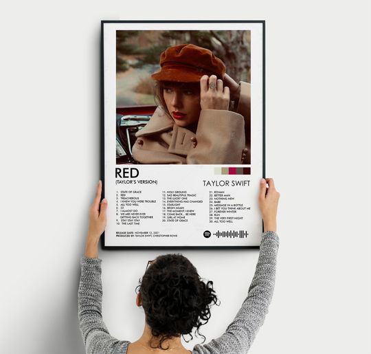Discover Framed Red Album Poster Print, Taylor Poster, Red Version