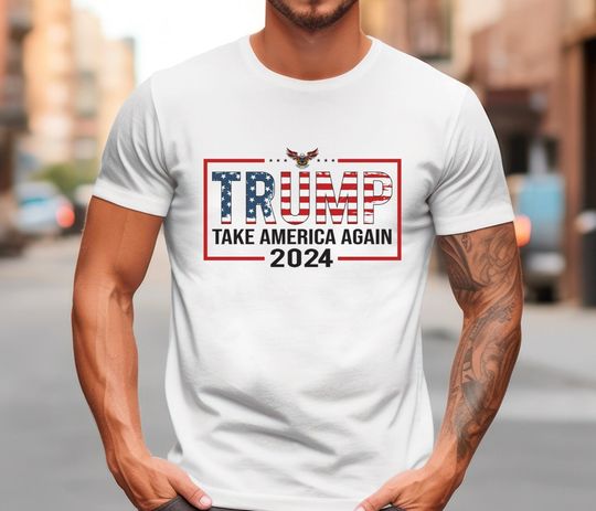 Discover Unisex Heavy Cotton Tee, Trump Take America Back Again, Trump Supporter