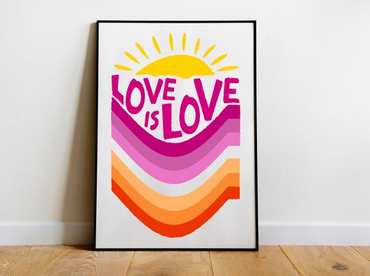 Discover Lesbian Flag Print, Pride, Love, Gift For Her, Love Flag