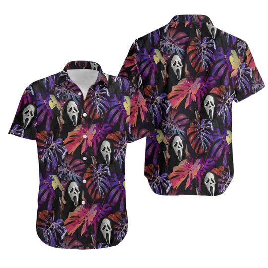 Discover Ghostface Hawaiian Shirt, Horror Ghostface Button Up Shirt