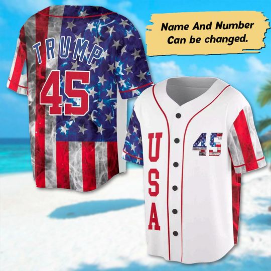Discover Personalized USA Flag 4th July Baseball Jersey