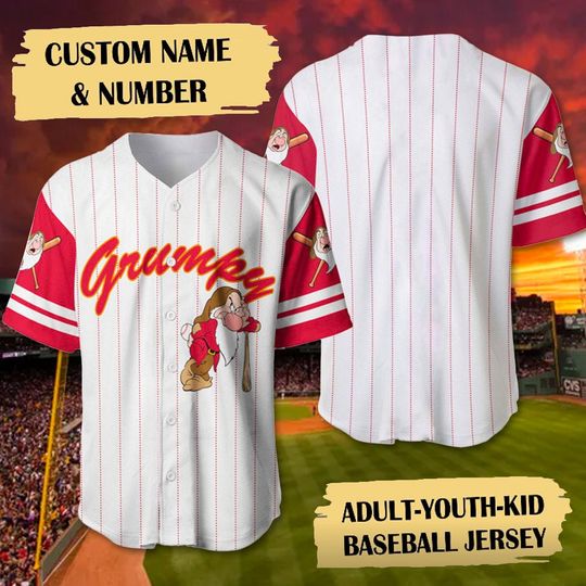Discover Custom Grumpy Baseball Jersey, Funny Grump Drawf Baseball Jersey