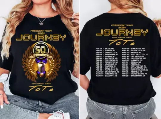 Discover Journey Freedom Tour 2024 Shirt, Journey With Toto 2024 Concert Shirt