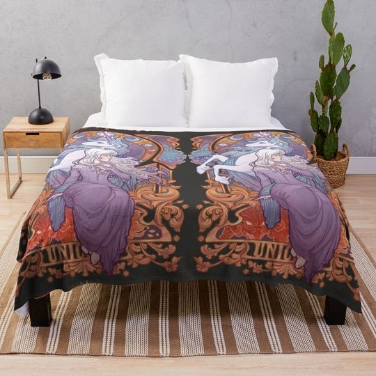 Discover Lady Amalthea - The Last Unicorn Throw Blanket
