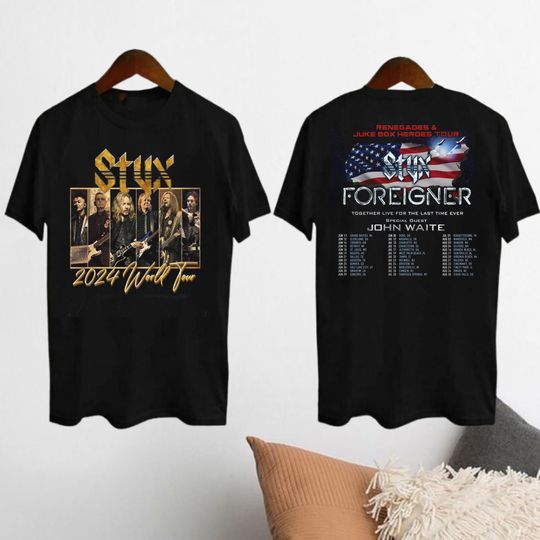 Discover Styxs Band Tour 2024 Shirt, 2024 Styxs And Foreiner Band Tour Shirt