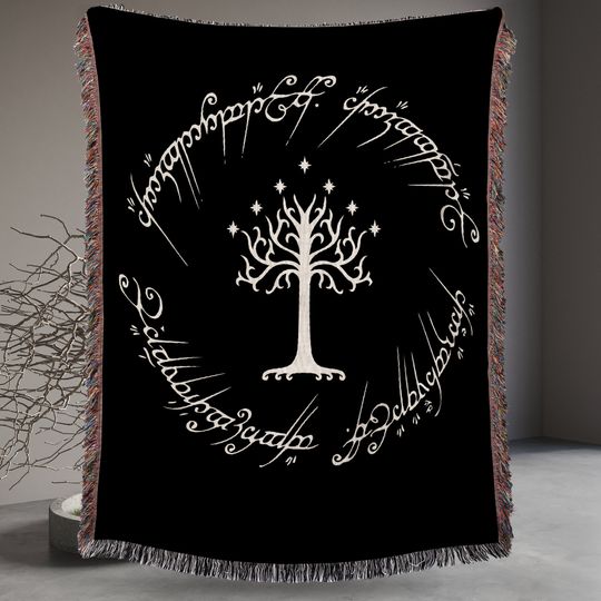 Discover Tree Of Gondor Woven Blanket Cotton Hand Woven Tapestry Lord Of Rings Home Decor