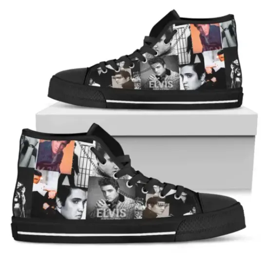 Discover Gift Idea For Fans, Elvis Presley High Top Sneakers