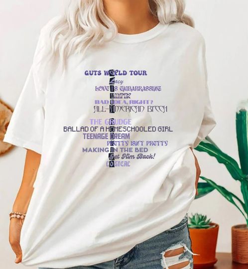 Discover Olivia Rodrigo Guts World Tour Shirt, Guts Tour 2024 Shirt, Concert Shirt