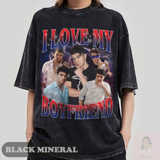 Discover Customized Photo Bootleg Rap Tee, Custom I Love My Boyfriend Shirt