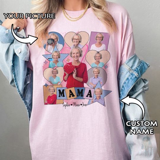 Discover Custom Mom Photo Vintage Shirt, Custom Bootleg Rap Tee