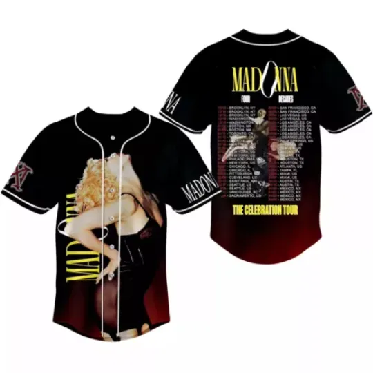 Discover Madon The Celebration Tour 2023 2024 AOP Baseball Jersey Shirt