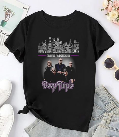 Discover Graphic Deep Purple Band Songs T-Shirt, Deep Purple 90s Vintage Tee