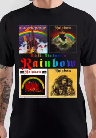Discover Rainbow Rising T-Shirt Rock Band Music T-Shirt