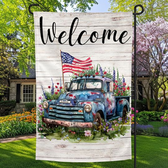 Discover 12x18 Garden Flag, Patriotic Garden Flag, Truck Yard Flag,Welcome Flag