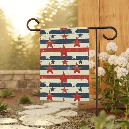 Discover Stars and Stripes Vintage USA Garden Flag, Patriotic Outdoor Flag, Patio Flag