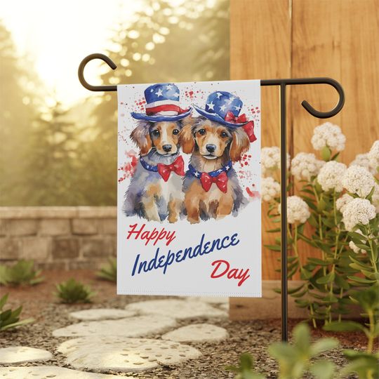 Discover Patriotic Dog Garden Flag, Independence Day Garden