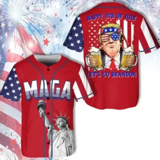 Discover Let's go Brandon US Election Baseball Jersey, Donald Trump Jersey