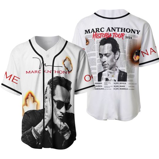 Discover Personalized Marc Anthony Historia Tour 2024 Baseball Jersey