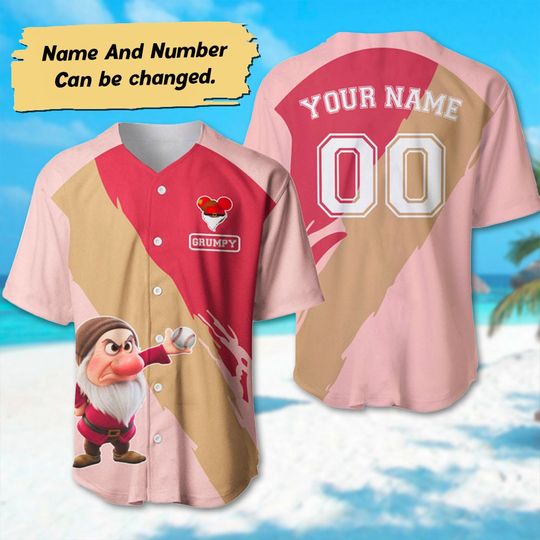 Discover Personalized Grumpy Baseball Jersey, Custom Seven Dwarfs Basketball Jersey