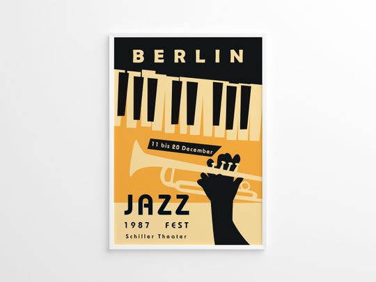 Discover Vintage Jazz Print, Berlin Jazz Festival Poster, Vintage Music Poster