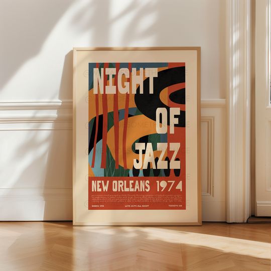 Discover New Orleans Jazz Poster, Music Poster, Music Lover Poster