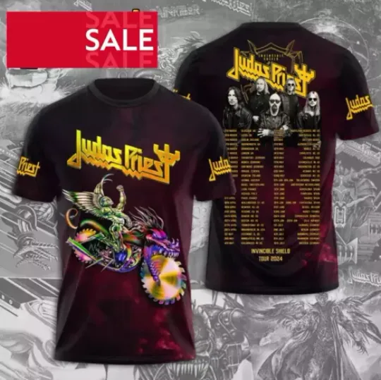 Discover Judas Priest Invincible Shield 2024 Tour Shirt