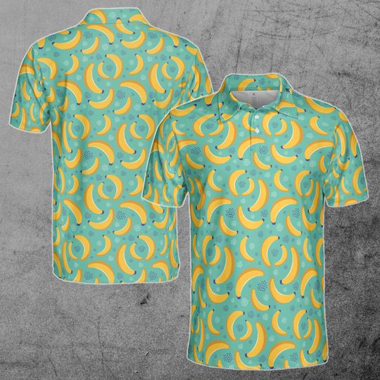 Discover Funny Banana Pattern Golf Men's Polo Shirt