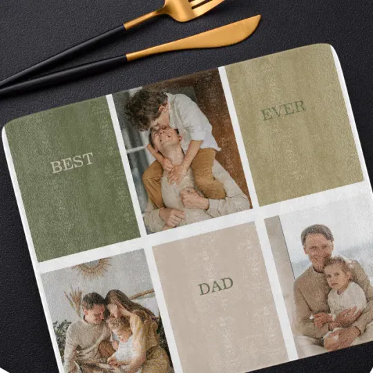 Discover Collage Photo Modern Best Dad Ever Gift Cutting Board