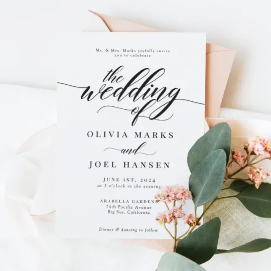 Discover Classic Elegant Script Wedding Invitation