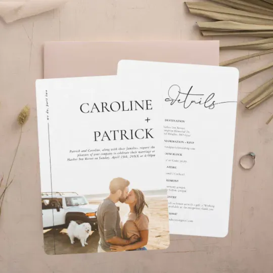 Discover Modern Minimal | Photo Wedding Details &  Invitation