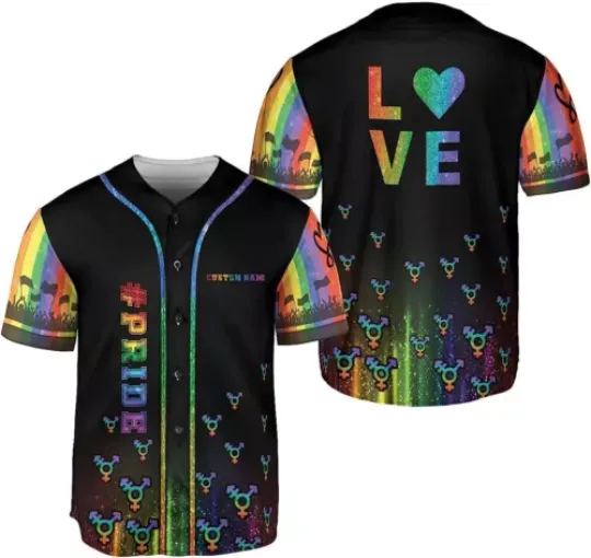 Discover Rainbow Pride LGBT Love is Love Baseball Jersey