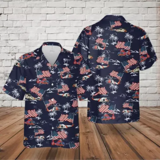 Discover US Coast Guard 4th Of July Hawaiian Shirt American Flag