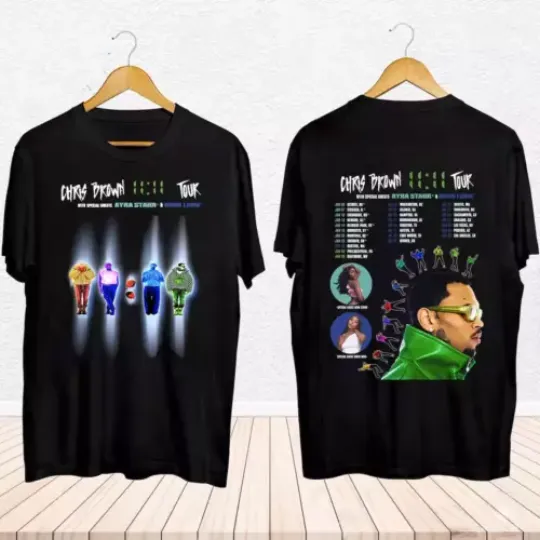 Discover Chris Brown 11 11 Music Tour 2024 T Shirt Black Gift For Fans