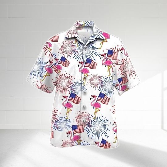 Discover Flamingo 4th of July Hawaiian Shirt, Flamingo Fourth of July Independence Day