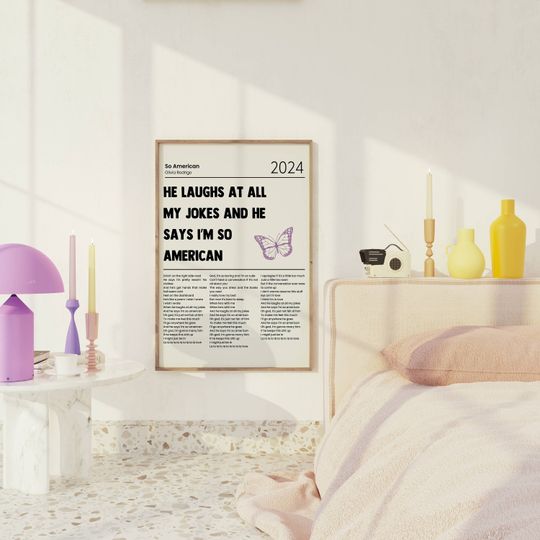 Discover Olivia Rodrigo So American lyric poster | Olivia Rodrigo  Guts album merch
