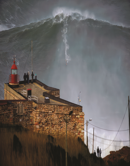 Discover World Biggest Waves Nazare Portugal Premium Matte Vertical Poster