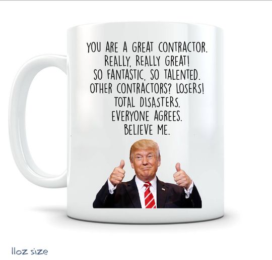 Discover Contractor Gift Funny Mug for Contractors Gift for Men Funny Trump mug
